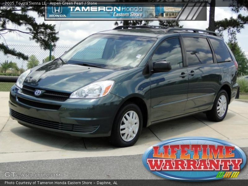 Aspen Green Pearl / Stone 2005 Toyota Sienna LE