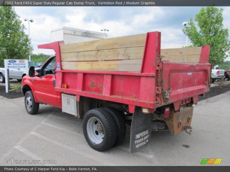 Vermillion Red / Medium Graphite 2002 Ford F450 Super Duty Regular Cab Dump Truck