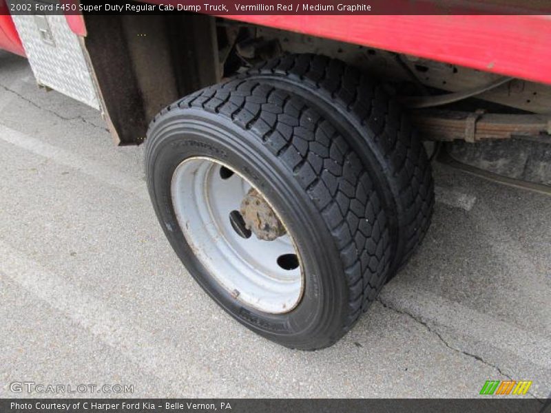 Vermillion Red / Medium Graphite 2002 Ford F450 Super Duty Regular Cab Dump Truck