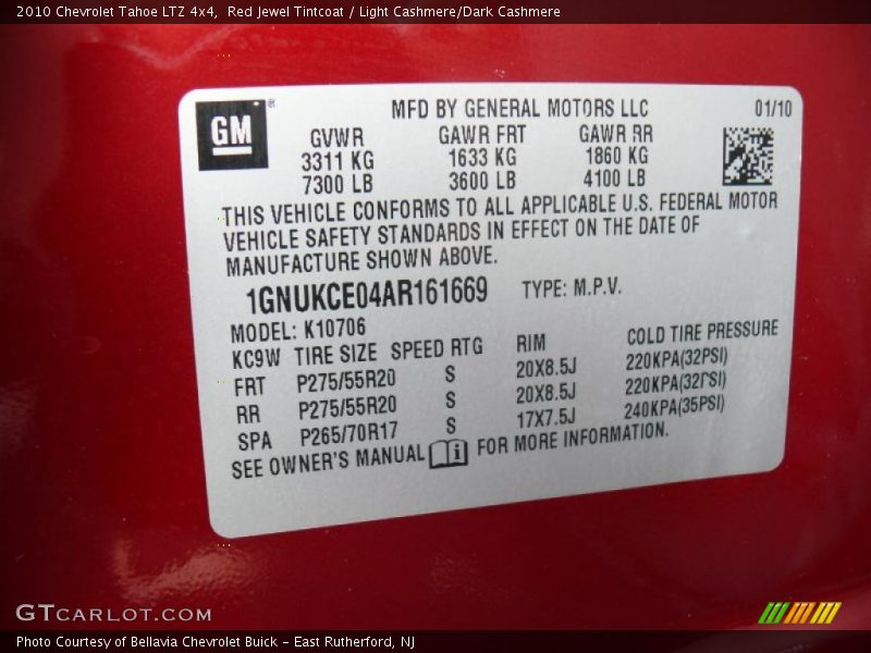 Red Jewel Tintcoat / Light Cashmere/Dark Cashmere 2010 Chevrolet Tahoe LTZ 4x4