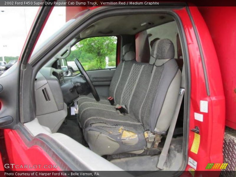 Vermillion Red / Medium Graphite 2002 Ford F450 Super Duty Regular Cab Dump Truck