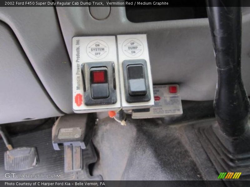 Vermillion Red / Medium Graphite 2002 Ford F450 Super Duty Regular Cab Dump Truck