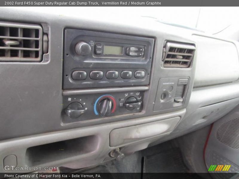 Vermillion Red / Medium Graphite 2002 Ford F450 Super Duty Regular Cab Dump Truck