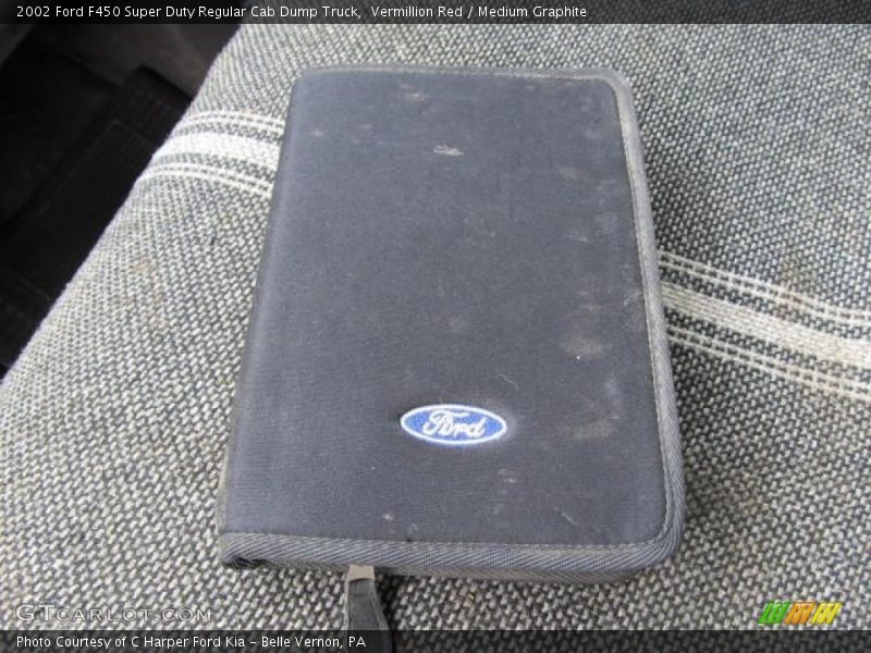 Vermillion Red / Medium Graphite 2002 Ford F450 Super Duty Regular Cab Dump Truck