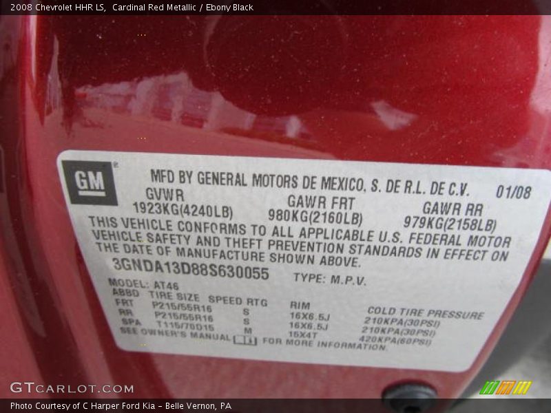 Cardinal Red Metallic / Ebony Black 2008 Chevrolet HHR LS