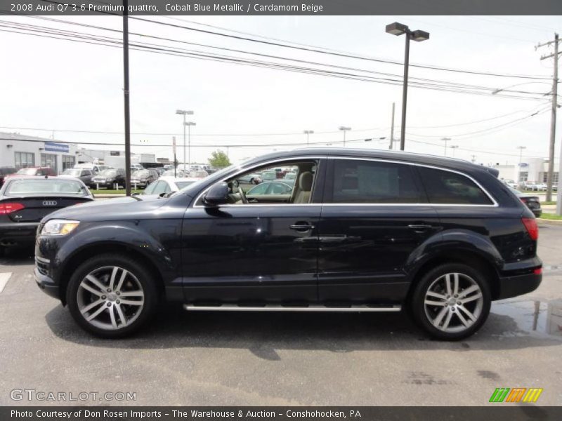 Cobalt Blue Metallic / Cardamom Beige 2008 Audi Q7 3.6 Premium quattro