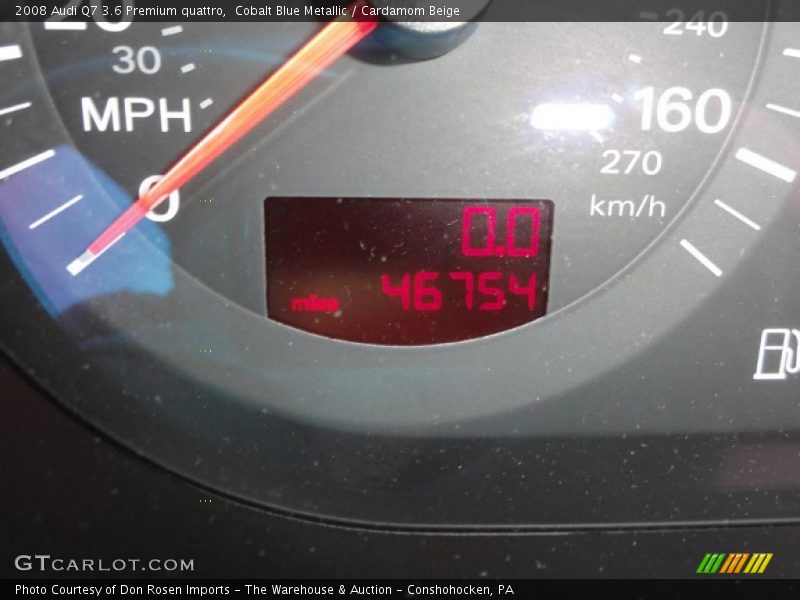 Cobalt Blue Metallic / Cardamom Beige 2008 Audi Q7 3.6 Premium quattro