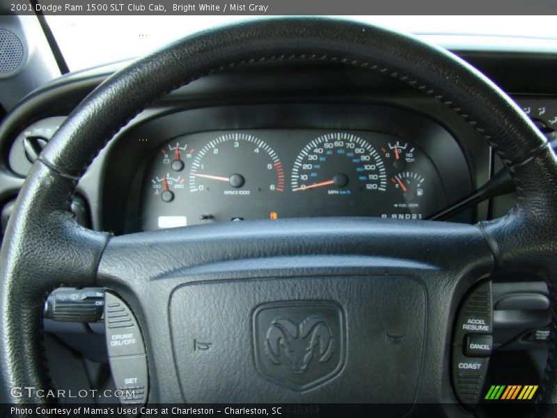 Bright White / Mist Gray 2001 Dodge Ram 1500 SLT Club Cab