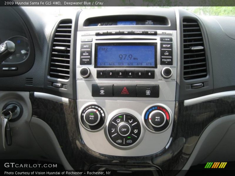 Deepwater Blue / Gray 2009 Hyundai Santa Fe GLS 4WD