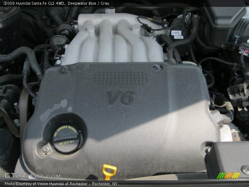 Deepwater Blue / Gray 2009 Hyundai Santa Fe GLS 4WD