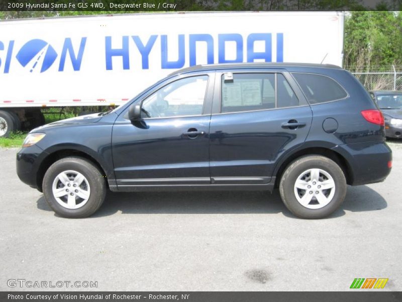 Deepwater Blue / Gray 2009 Hyundai Santa Fe GLS 4WD