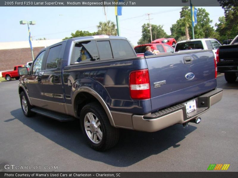 Medium Wedgewood Blue Metallic / Tan 2005 Ford F150 Lariat SuperCrew