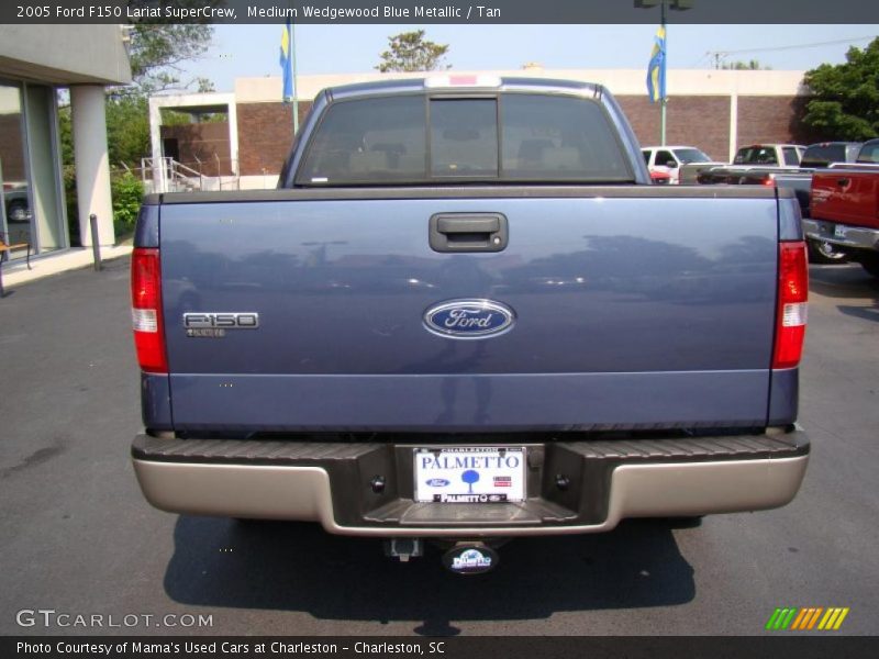 Medium Wedgewood Blue Metallic / Tan 2005 Ford F150 Lariat SuperCrew