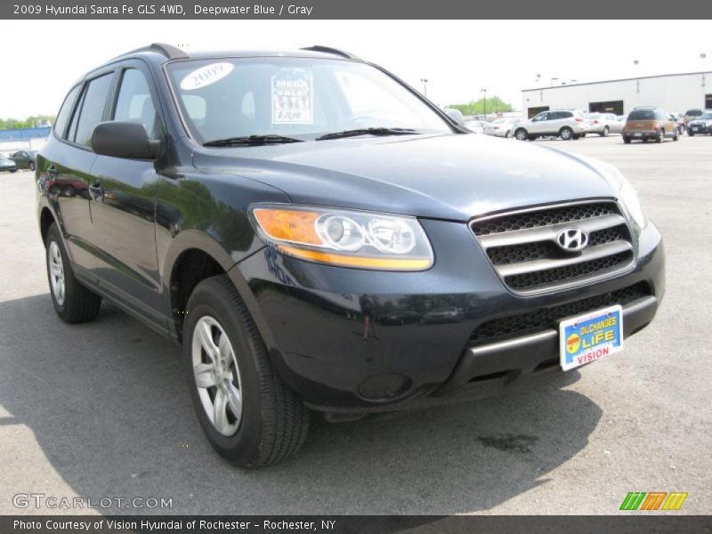 Deepwater Blue / Gray 2009 Hyundai Santa Fe GLS 4WD
