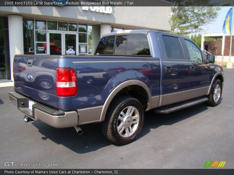 Medium Wedgewood Blue Metallic / Tan 2005 Ford F150 Lariat SuperCrew