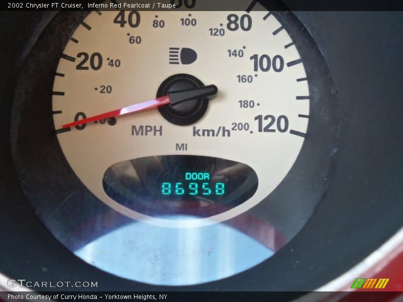 Inferno Red Pearlcoat / Taupe 2002 Chrysler PT Cruiser