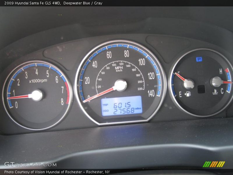 Deepwater Blue / Gray 2009 Hyundai Santa Fe GLS 4WD