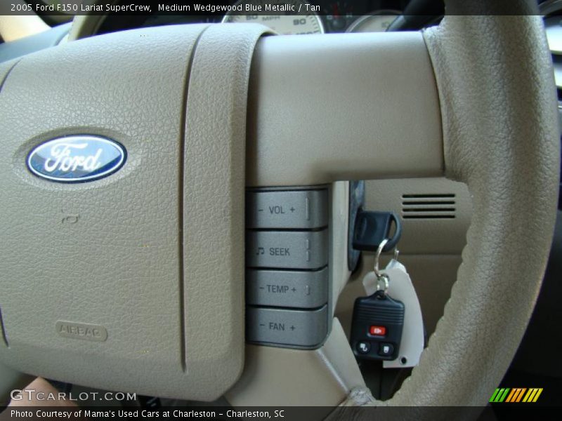Medium Wedgewood Blue Metallic / Tan 2005 Ford F150 Lariat SuperCrew