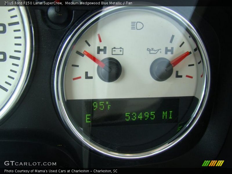 Medium Wedgewood Blue Metallic / Tan 2005 Ford F150 Lariat SuperCrew