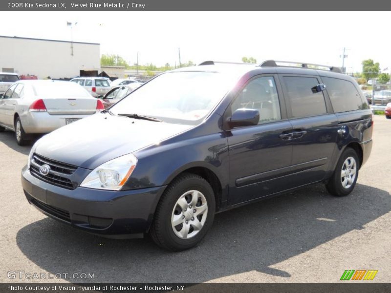 Velvet Blue Metallic / Gray 2008 Kia Sedona LX