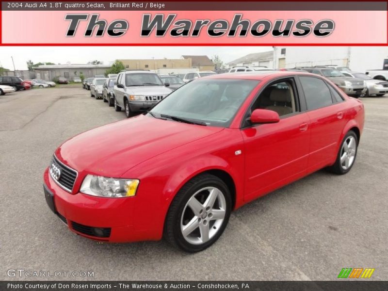 Brilliant Red / Beige 2004 Audi A4 1.8T quattro Sedan