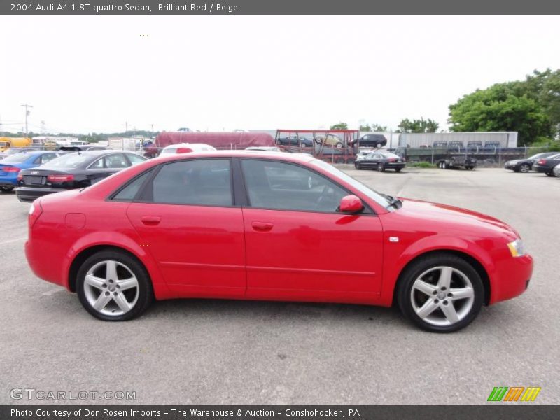 Brilliant Red / Beige 2004 Audi A4 1.8T quattro Sedan