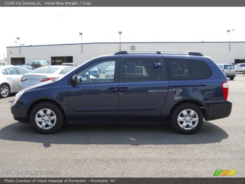 Velvet Blue Metallic / Gray 2008 Kia Sedona LX