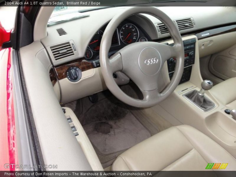 Brilliant Red / Beige 2004 Audi A4 1.8T quattro Sedan