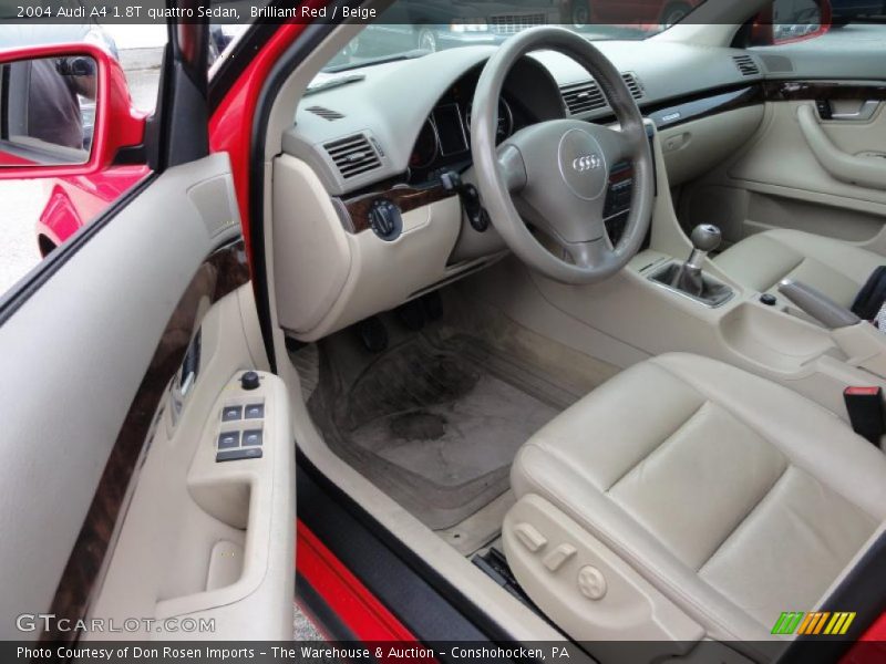 Brilliant Red / Beige 2004 Audi A4 1.8T quattro Sedan