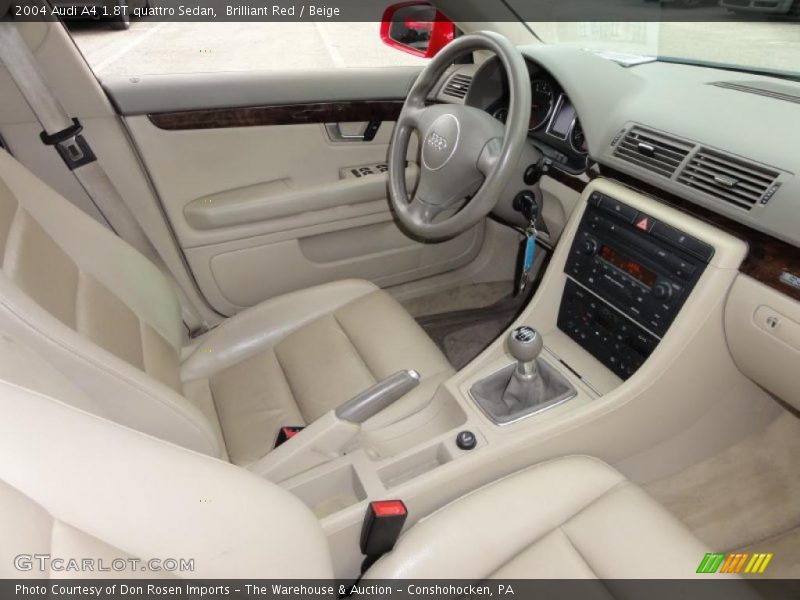 Brilliant Red / Beige 2004 Audi A4 1.8T quattro Sedan