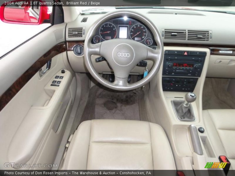Brilliant Red / Beige 2004 Audi A4 1.8T quattro Sedan