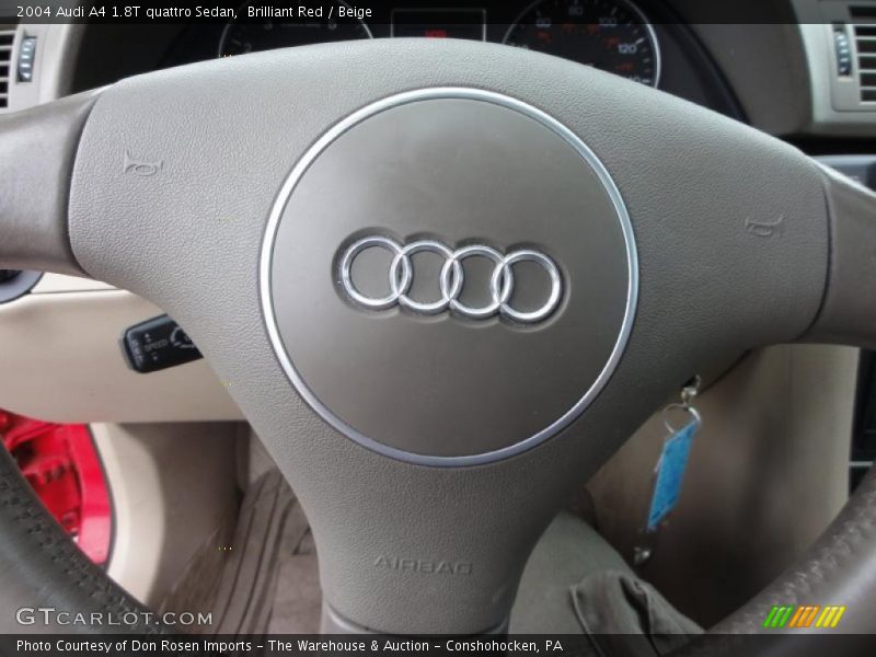 Brilliant Red / Beige 2004 Audi A4 1.8T quattro Sedan