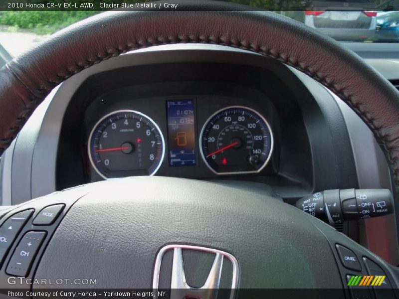 Glacier Blue Metallic / Gray 2010 Honda CR-V EX-L AWD