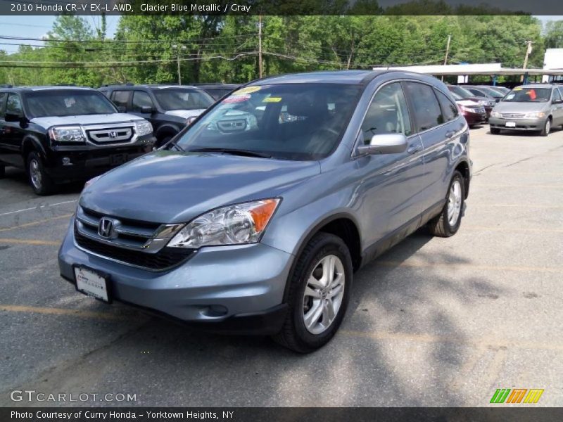 Glacier Blue Metallic / Gray 2010 Honda CR-V EX-L AWD