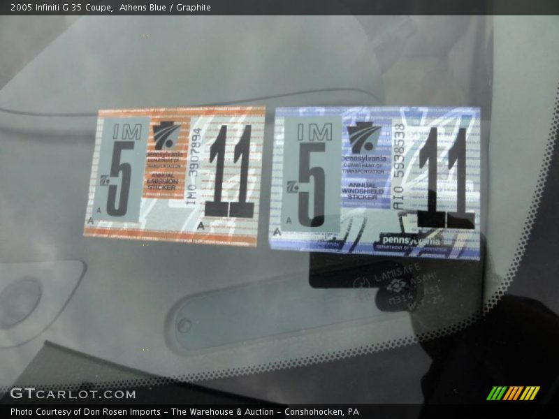 Athens Blue / Graphite 2005 Infiniti G 35 Coupe
