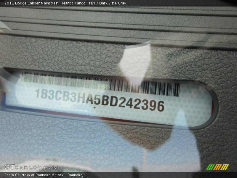 Mango Tango Pearl / Dark Slate Gray 2011 Dodge Caliber Mainstreet