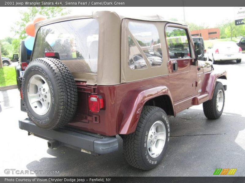 Sienna Pearl / Camel/Dark Green 2001 Jeep Wrangler Sahara 4x4