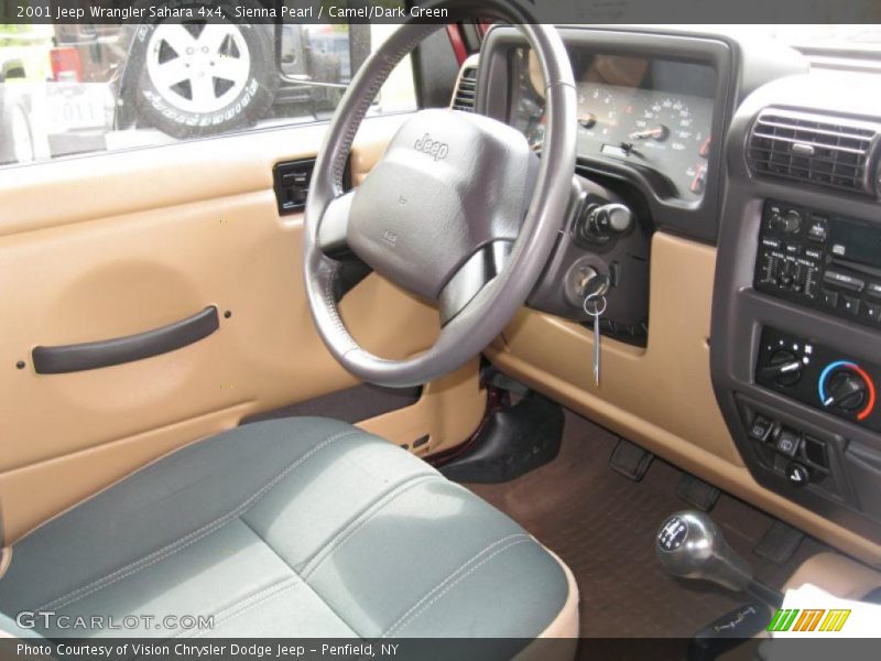 Sienna Pearl / Camel/Dark Green 2001 Jeep Wrangler Sahara 4x4