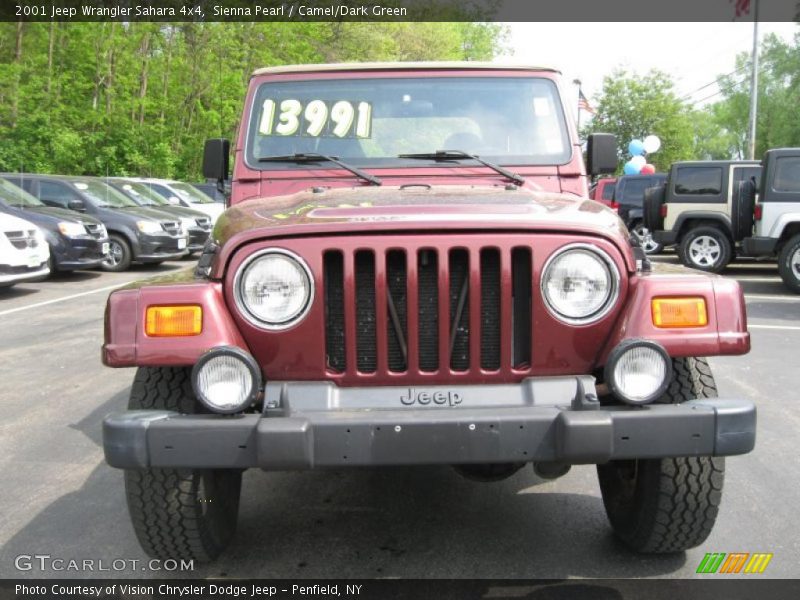 Sienna Pearl / Camel/Dark Green 2001 Jeep Wrangler Sahara 4x4