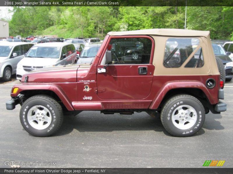 Sienna Pearl / Camel/Dark Green 2001 Jeep Wrangler Sahara 4x4
