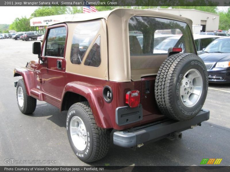 Sienna Pearl / Camel/Dark Green 2001 Jeep Wrangler Sahara 4x4