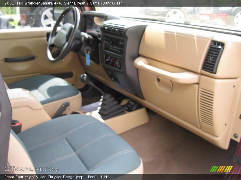 Sienna Pearl / Camel/Dark Green 2001 Jeep Wrangler Sahara 4x4