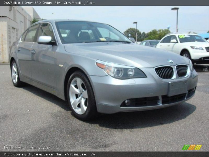 Silver Grey Metallic / Black 2007 BMW 5 Series 530i Sedan