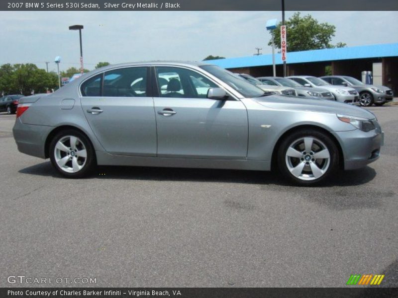 Silver Grey Metallic / Black 2007 BMW 5 Series 530i Sedan