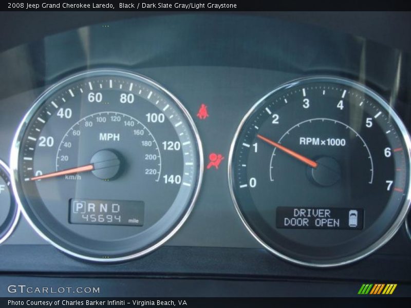 Black / Dark Slate Gray/Light Graystone 2008 Jeep Grand Cherokee Laredo