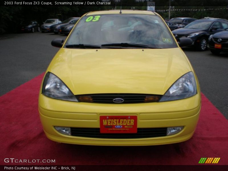Screaming Yellow / Dark Charcoal 2003 Ford Focus ZX3 Coupe