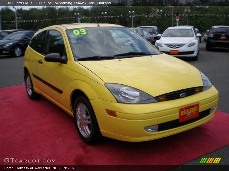 Screaming Yellow / Dark Charcoal 2003 Ford Focus ZX3 Coupe