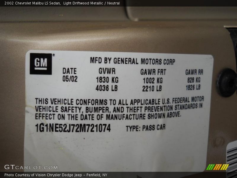 Light Driftwood Metallic / Neutral 2002 Chevrolet Malibu LS Sedan