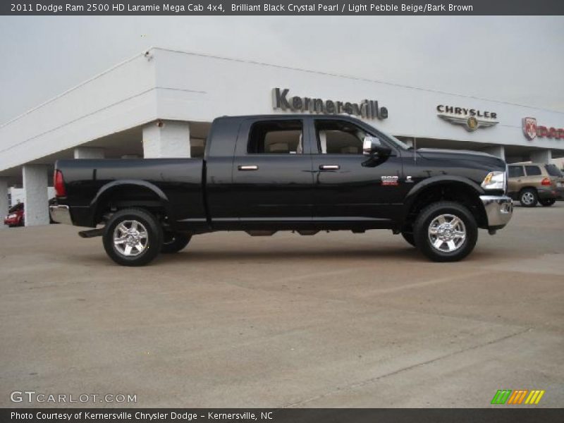 Brilliant Black Crystal Pearl / Light Pebble Beige/Bark Brown 2011 Dodge Ram 2500 HD Laramie Mega Cab 4x4