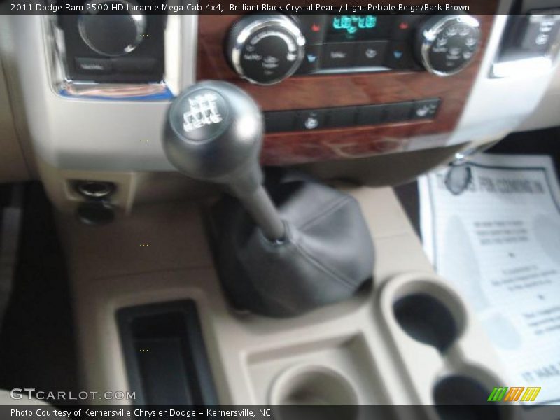 Brilliant Black Crystal Pearl / Light Pebble Beige/Bark Brown 2011 Dodge Ram 2500 HD Laramie Mega Cab 4x4